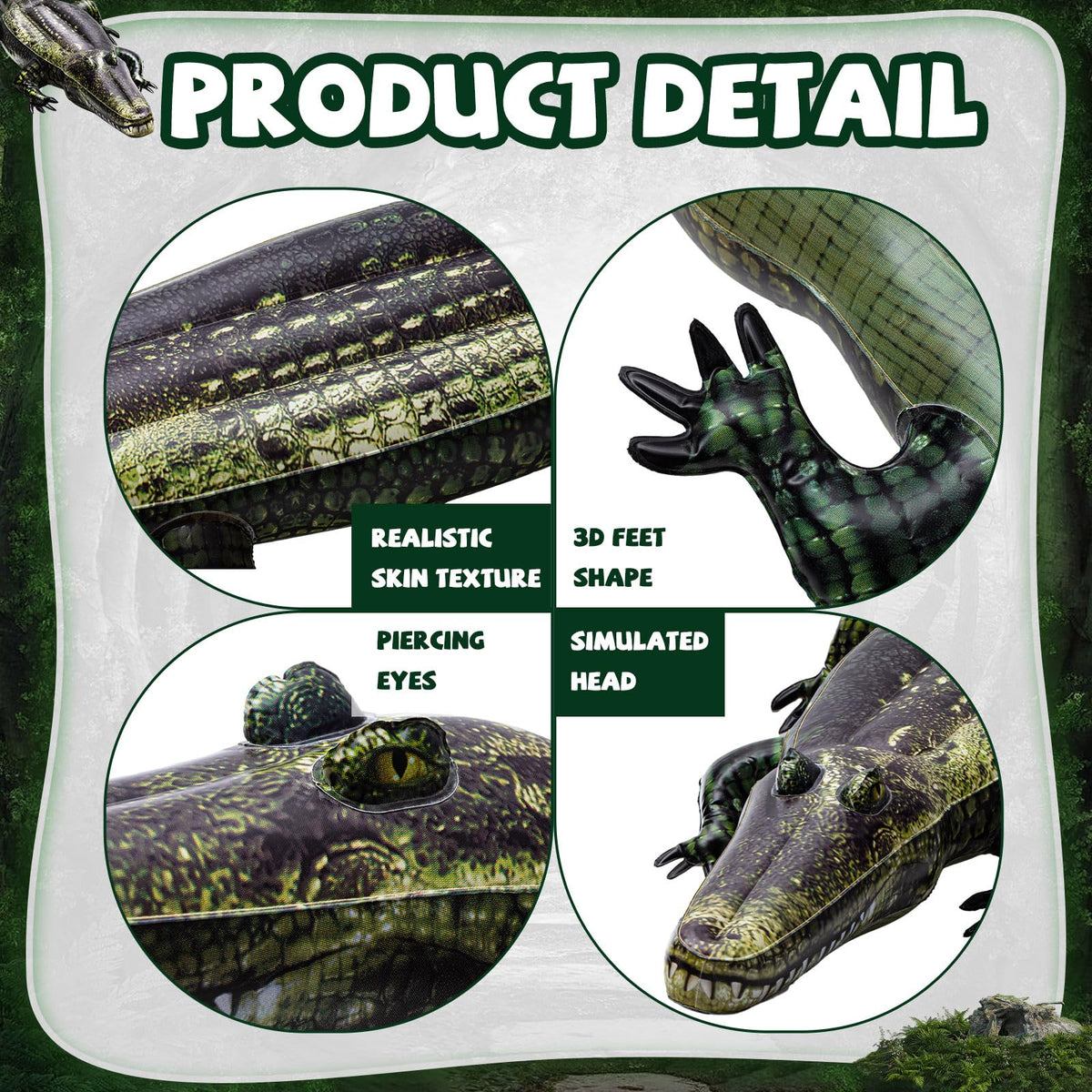 Liliful inflatable crocodile for pool as a playful seating option