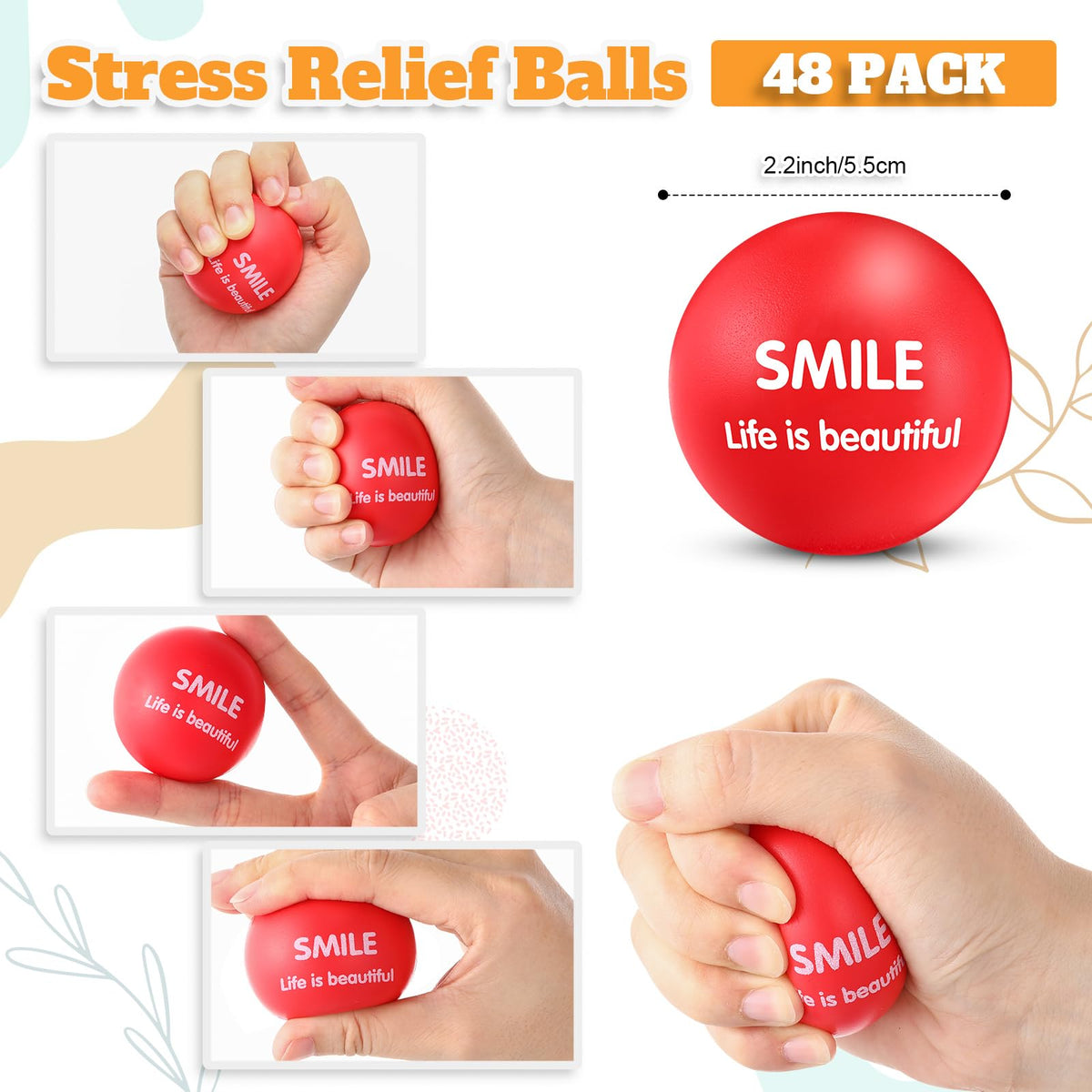 Liliful stress balls with inspirational prints to brighten busy days.