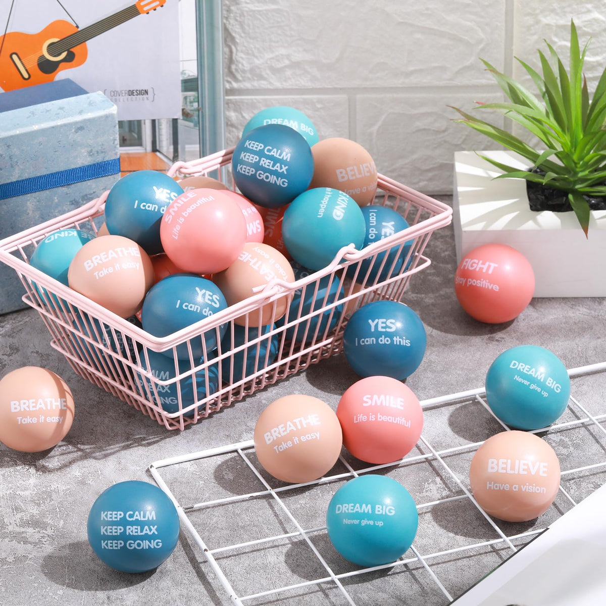 Liliful stress ball features inspirational quotes to boost motivation