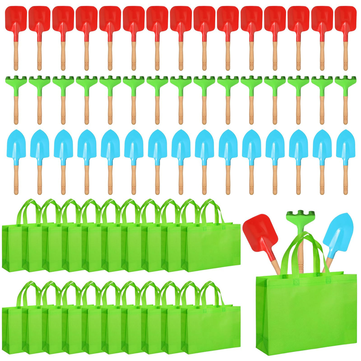 Liliful kids gardening tools set with flat shovel for easy digging and sand play.