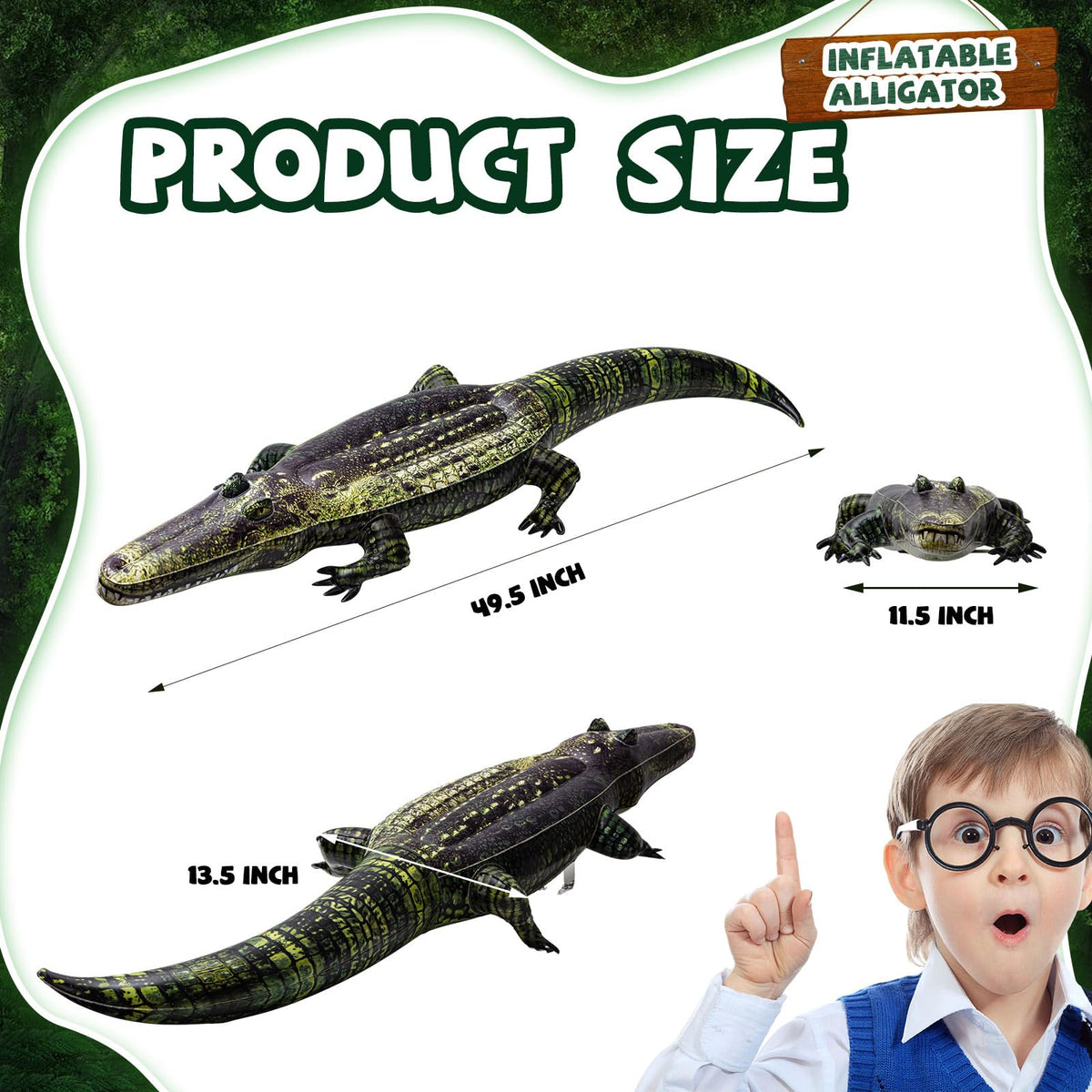 Liliful lifelike alligator decor inflatable for tropical-themed spaces