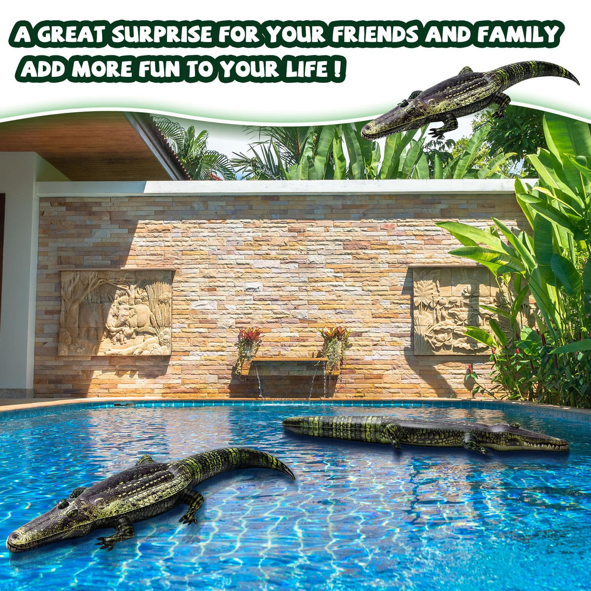 Liliful outdoor garden party gator float adds whimsy to events