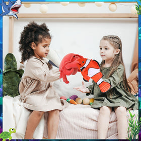 Liliful sea crab hand puppet with movable mouth brings playful sea scenes to life
