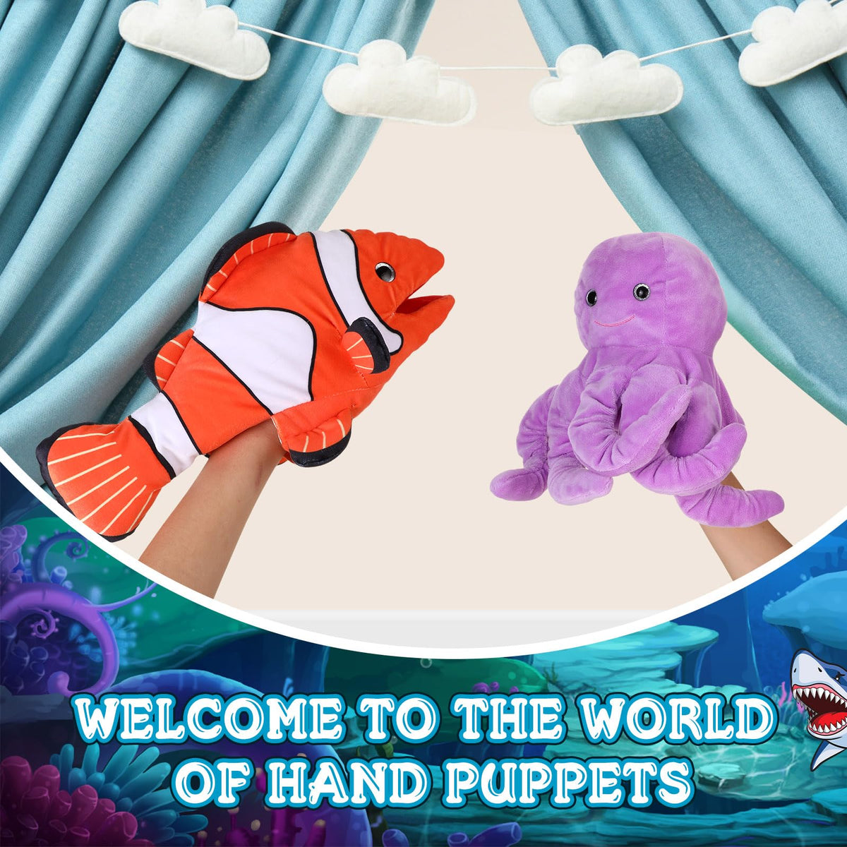 Liliful sea seal hand puppet with working mouth supports interactive theater and pretend play