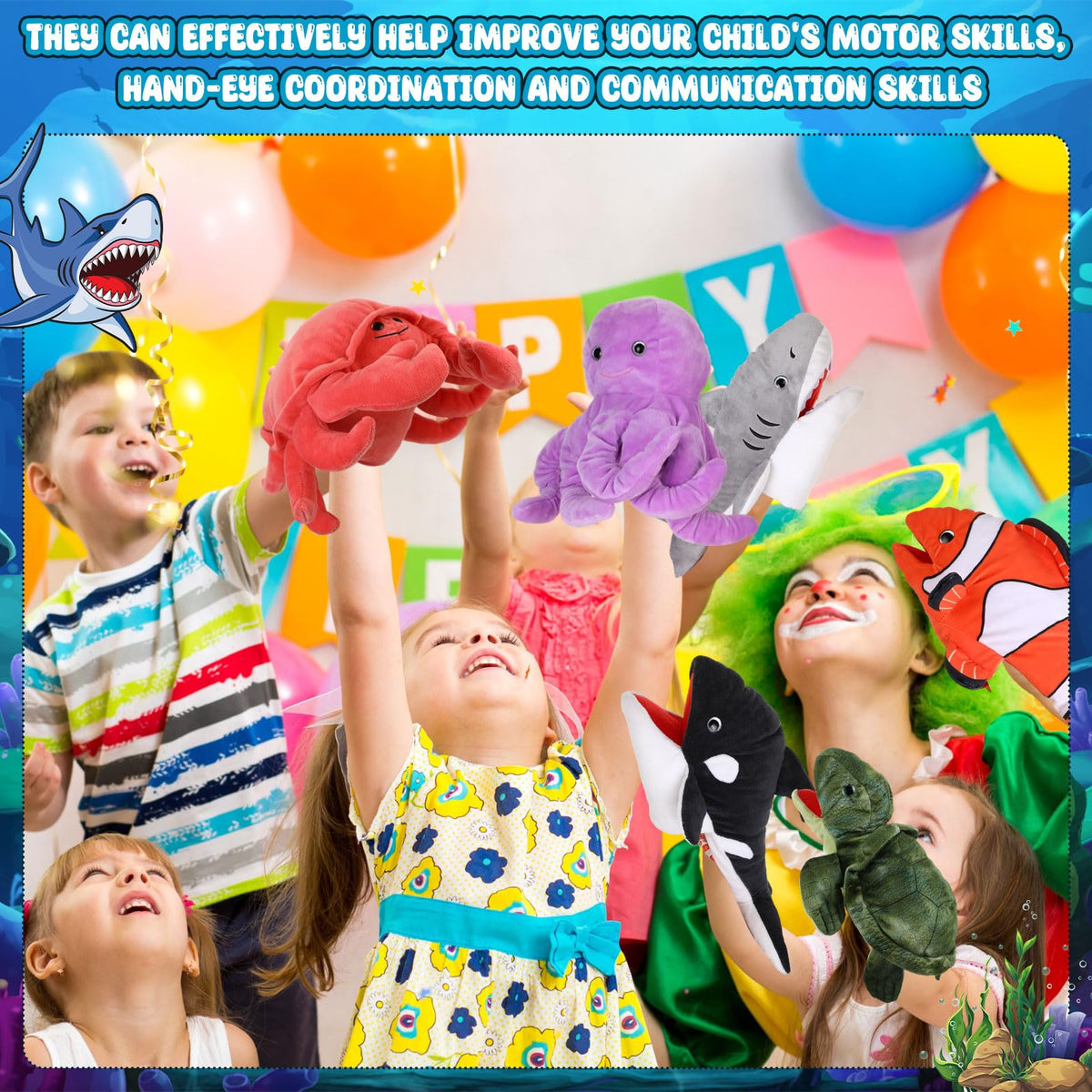 Liliful sea whale hand puppet with moving mouth invites interactive adventures and showtime