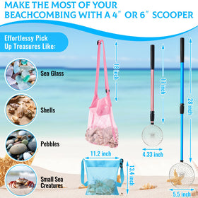 Liliful shark tooth sifter with adjustable blue handle for comfortable use.
