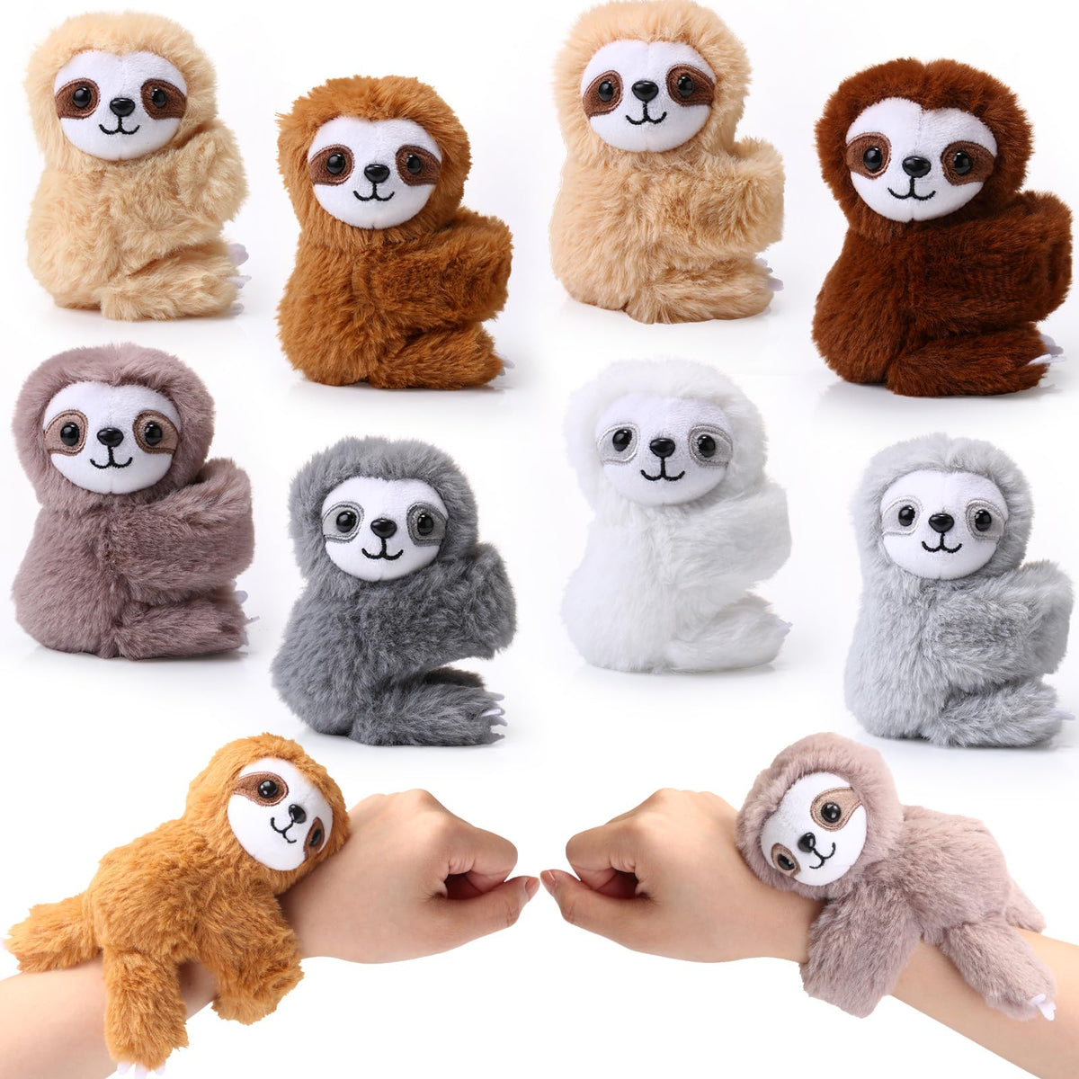 Liliful sloth slap bracelet in bright colors, perfect classroom rewards for kids.