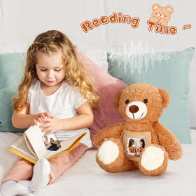 Liliful soft plush cuddle bear; safe, comforting companion for bedtime.