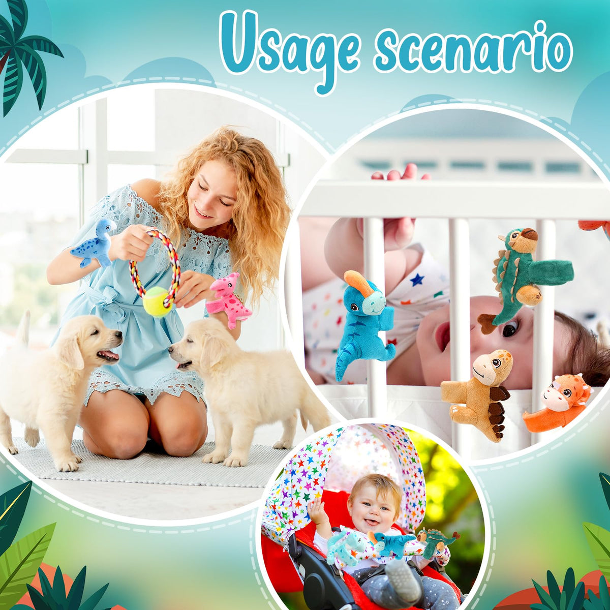 Liliful soft plush dinosaur bracelets offering comfortable wear during events