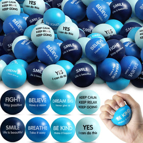 Liliful blue stress ball with inspirational quotes for motivation and focus