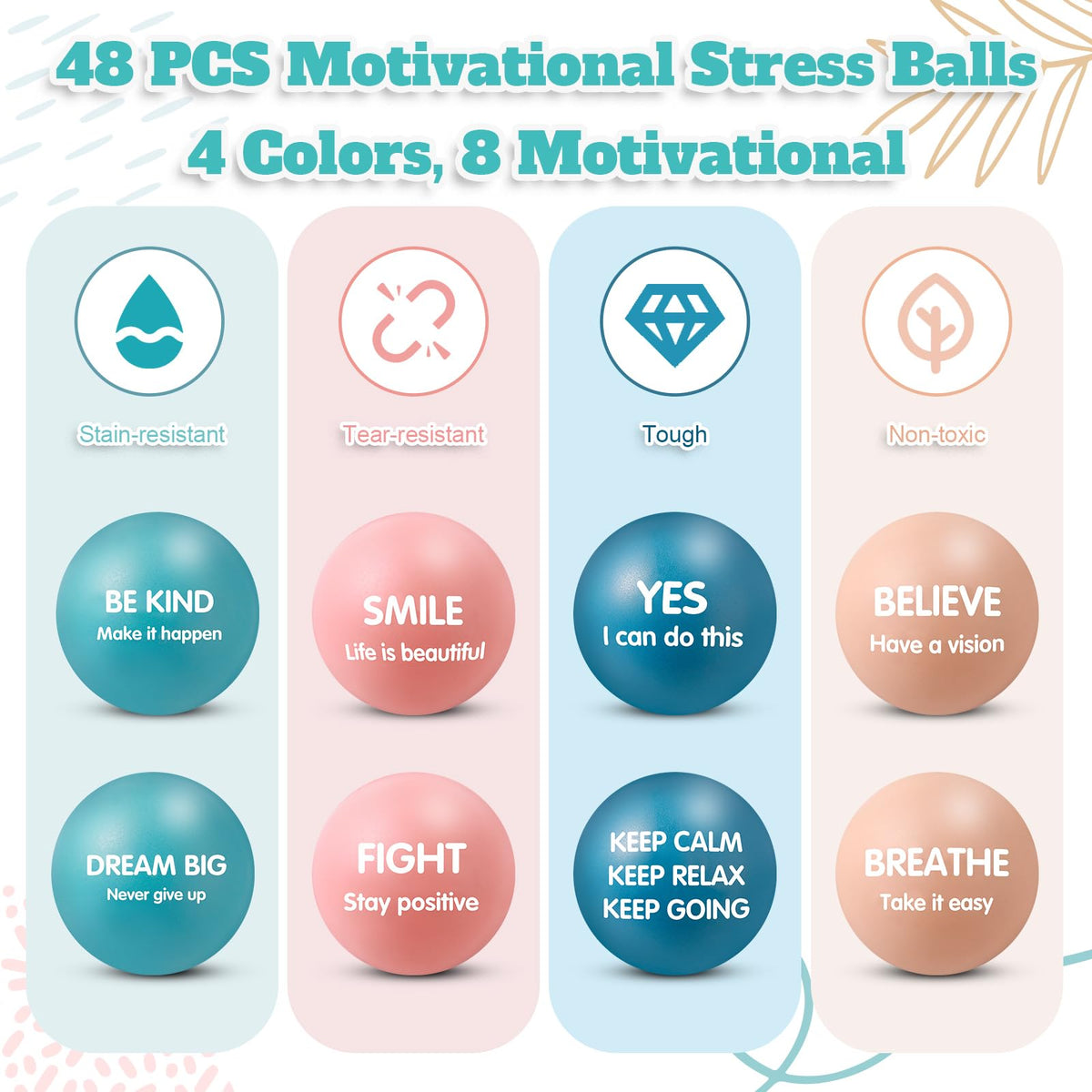 Liliful stress balls compact palm-size 2.2 inches for on-the-go calm
