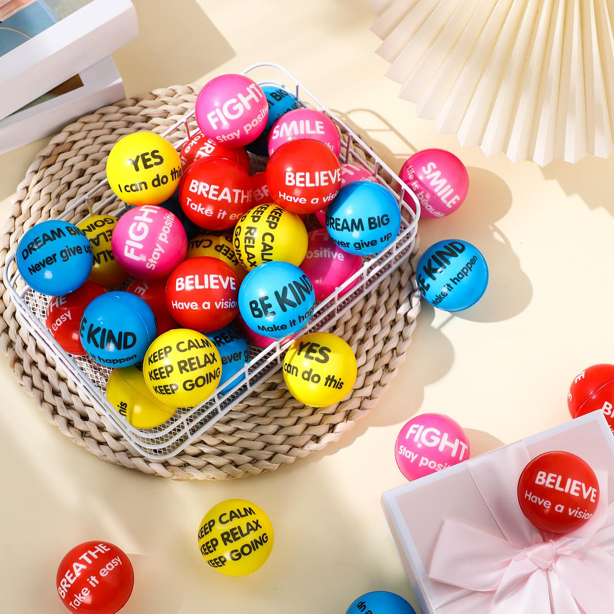 Liliful four-color stress balls for study sessions and group work.