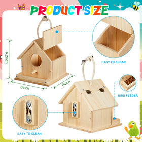 Liliful wooden birdhouse parts laid out, ready for simple assembly.