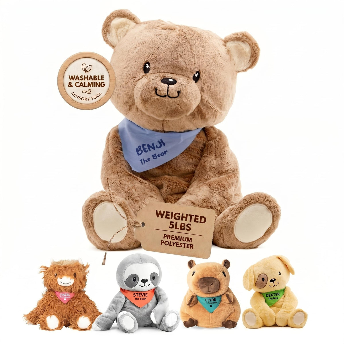 Lilly's Love Benji Bear plush fur close-up for comforting sensory touch