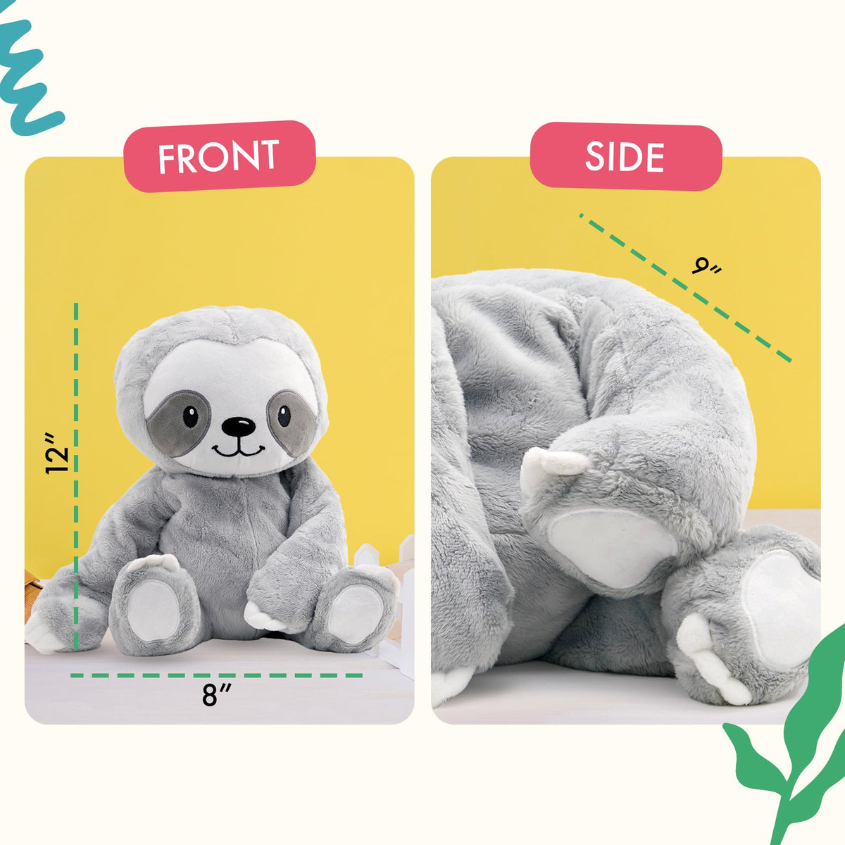 Stevie sloth makes a great lap buddy for study or sleep.