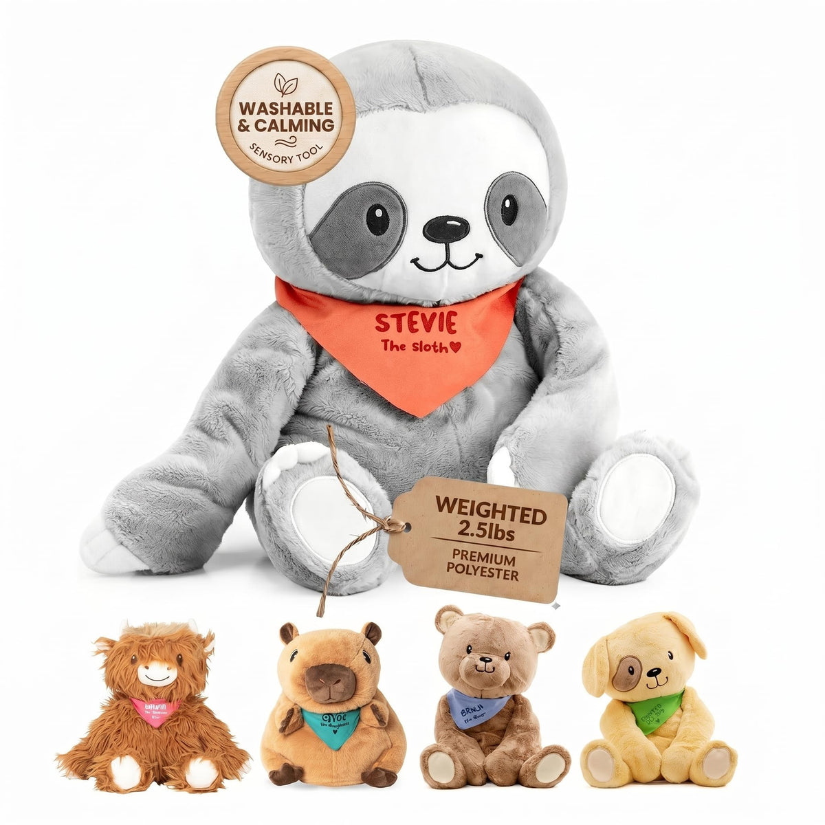 Lilly's Love Stevie sloth weighted plush calms with gentle pressure.