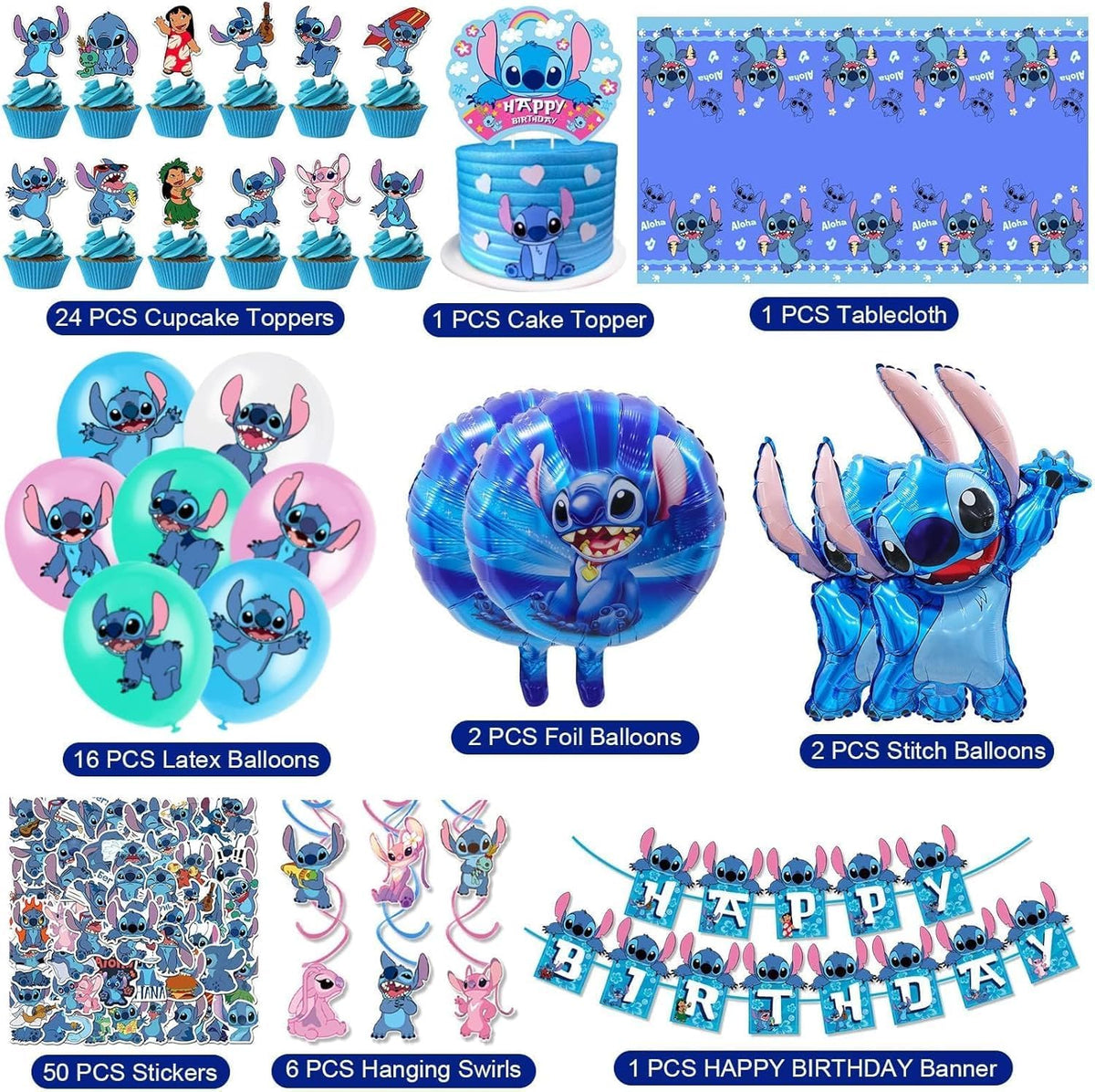 Lilo and Stitch foil balloons add color and excitement.