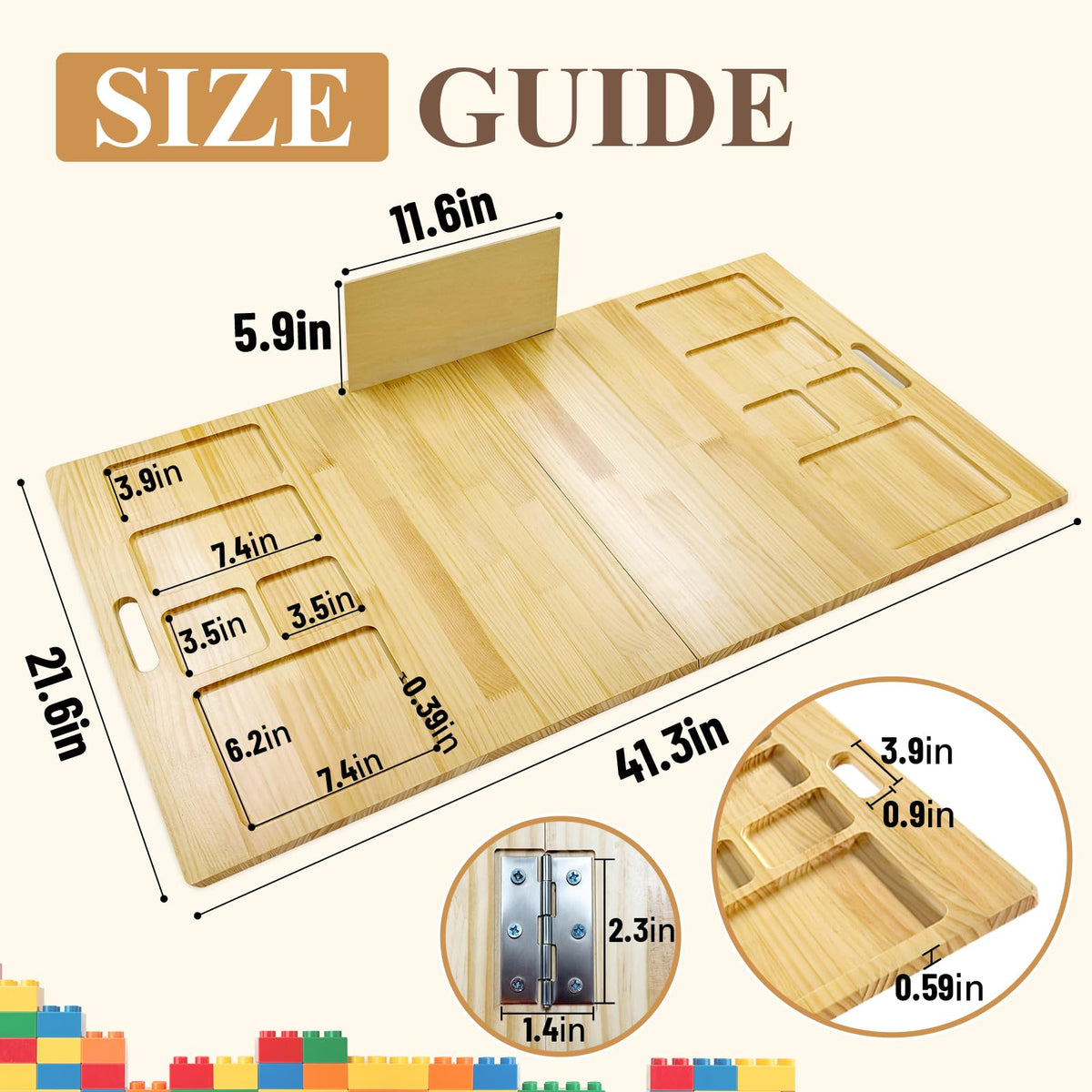 LILXIU baseplate table with side handles for portable setup