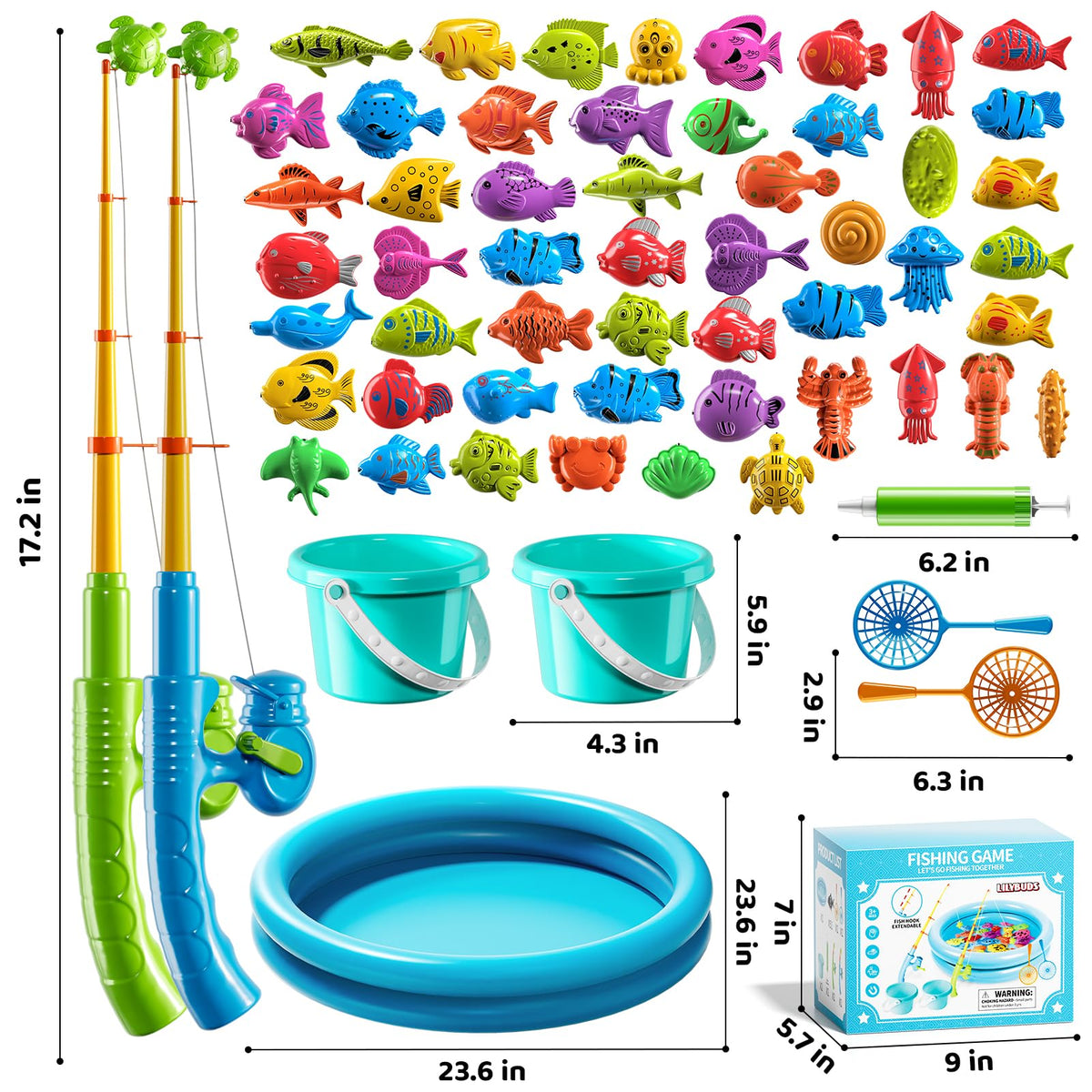 LILYBUDS indoor-outdoor play—sturdy, portable set for home, pool, or sandbox