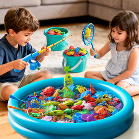 LILYBUDS magnetic fishing game pump—easy inflation for quick backyard setup