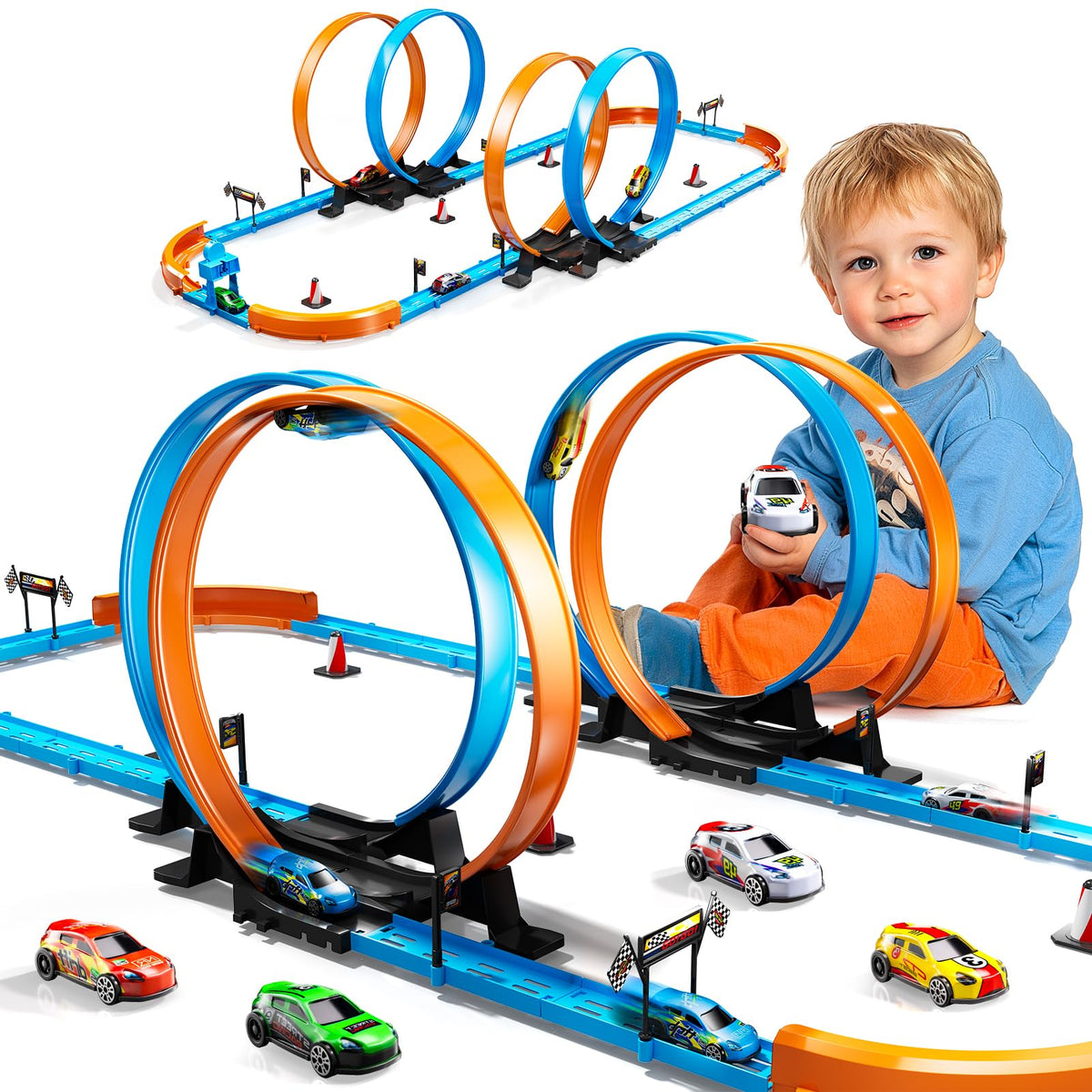 LILYBUDS toy car race track set being assembled for creative play