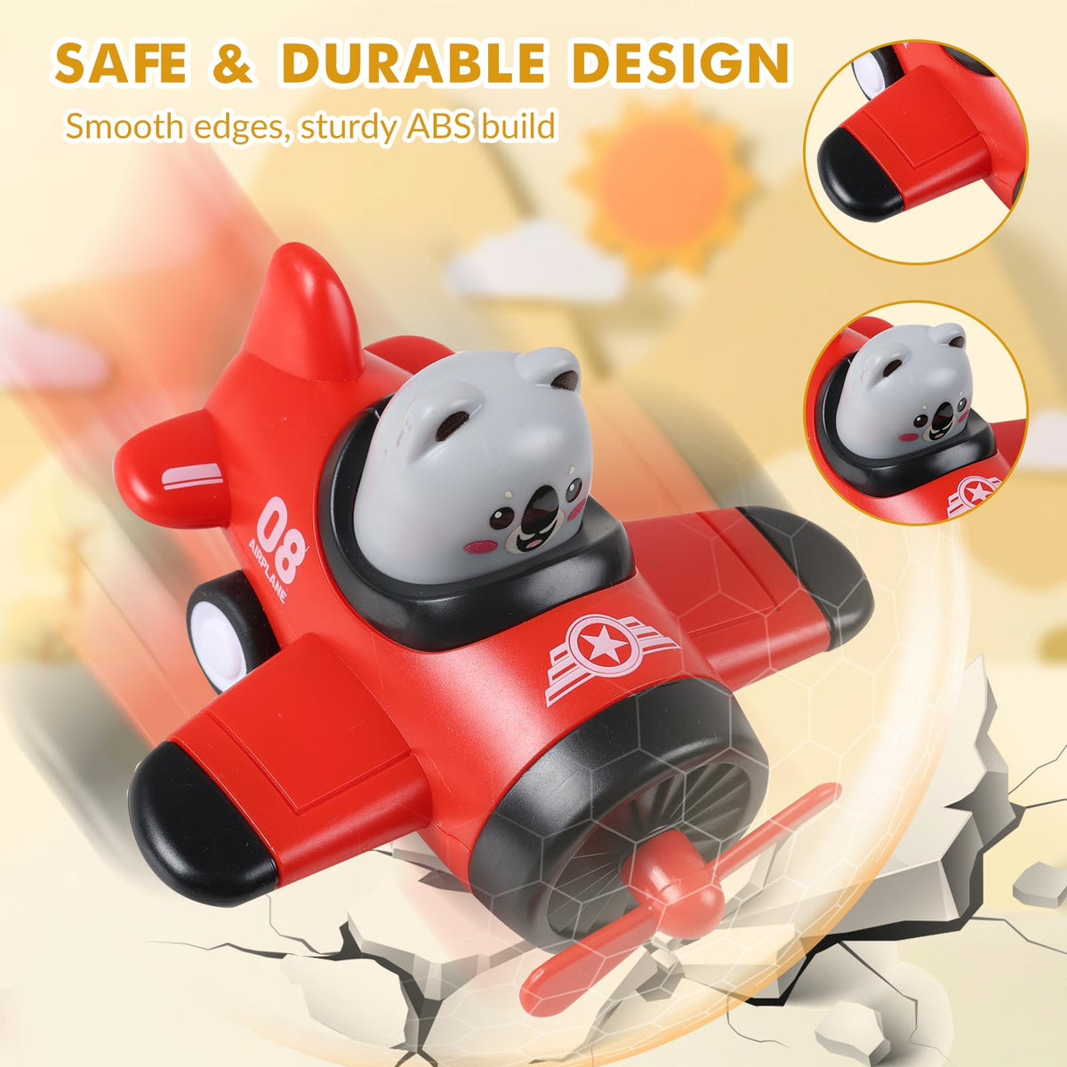 Lilycass rotating propellers add visual excitement during toddler playtime