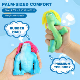 Lilycass Weird Hair Gorilla Stretchy Toy pink-purple design promotes calm, focused breaks at work or study.