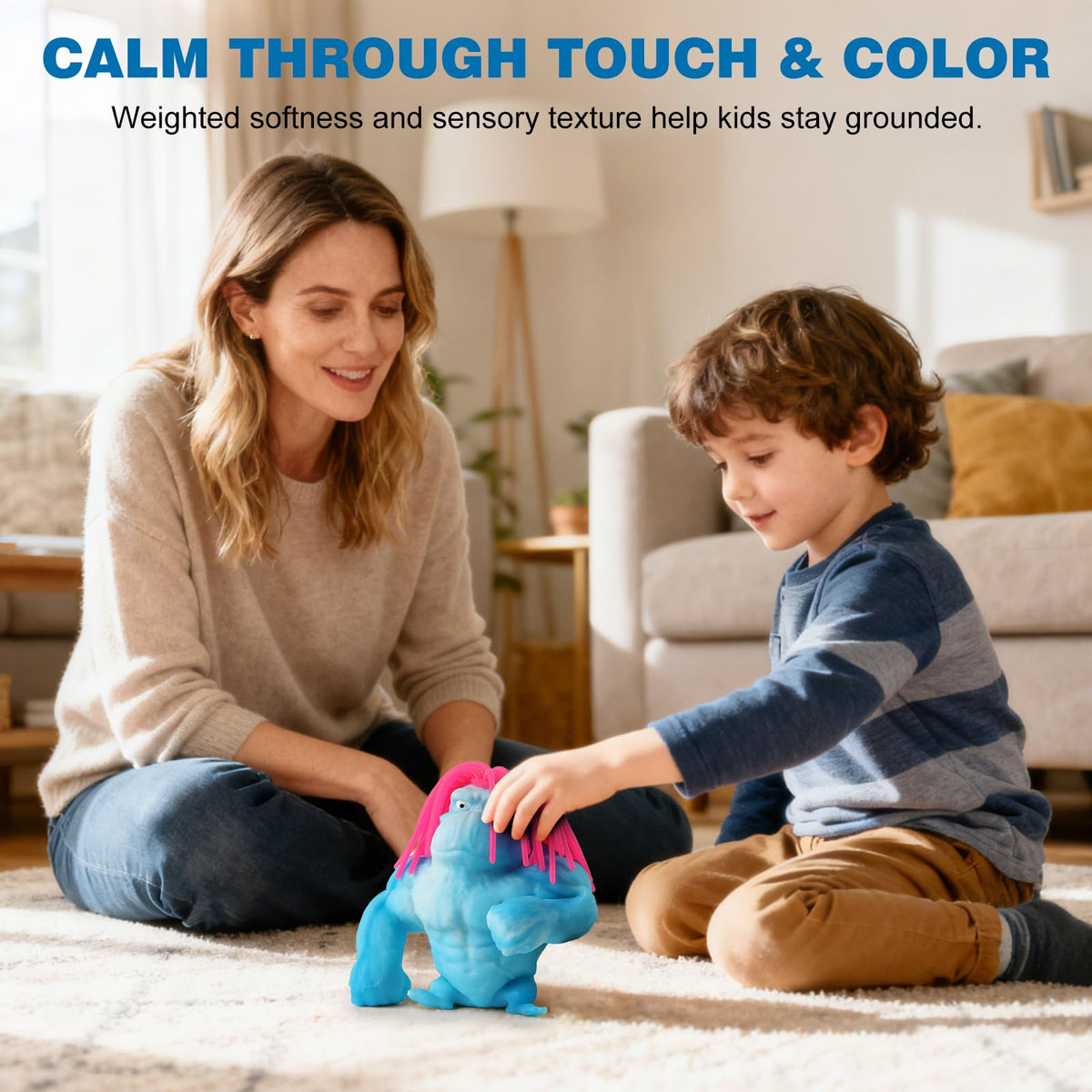 Lilycass Weird Hair Gorilla Stretchy Toy 4-piece set doubles as desk buddy and stress relief.
