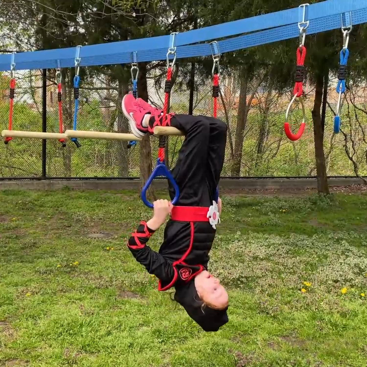 Lily's Things kids enjoying sunny backyard obstacle play