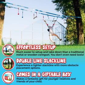 Lily's Things ninja slackline monkey bars perpendicular for dynamic crossing