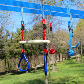 Lily's Things gymnastic rings with trapeze compatibility for ninja courses