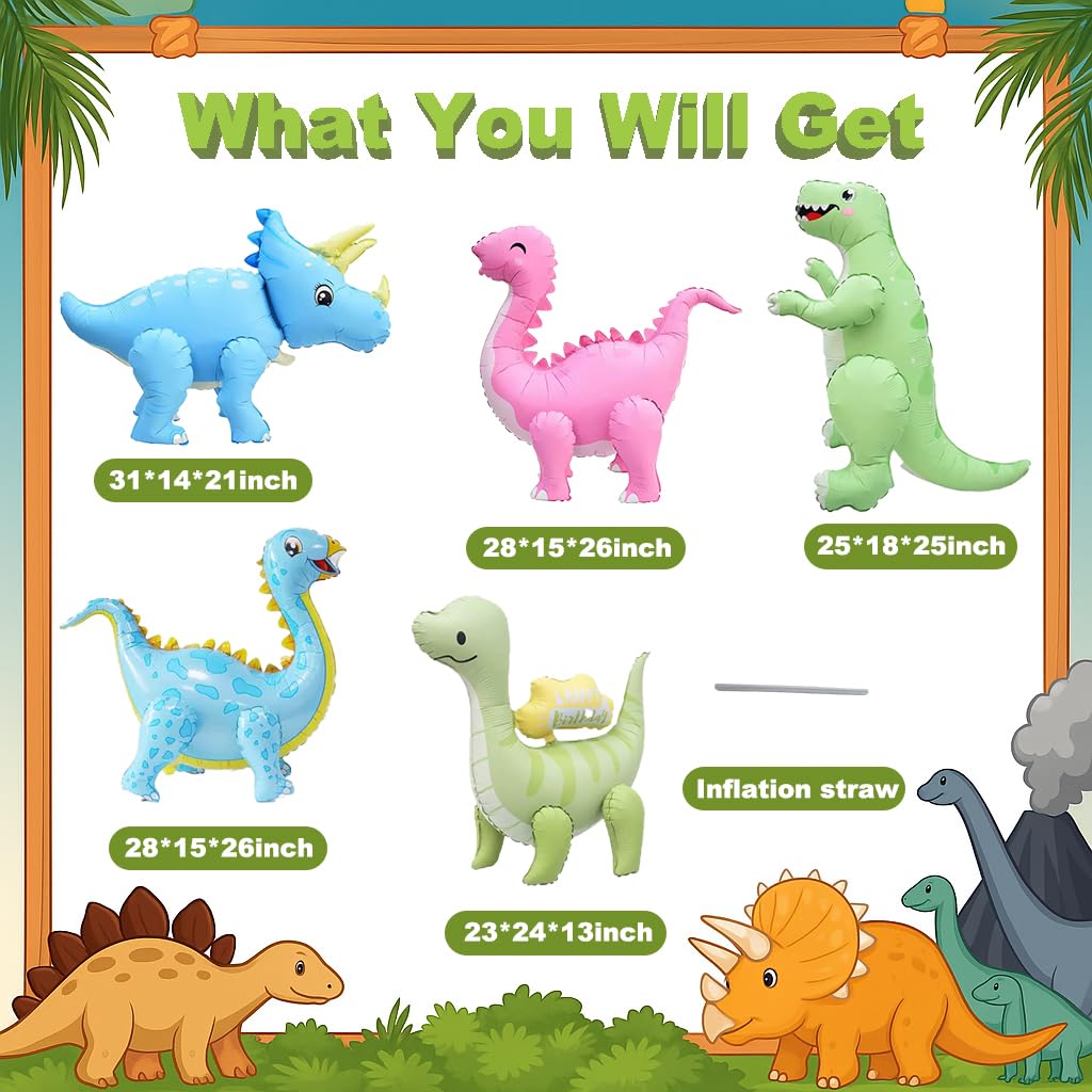 LilyZheng 3D Stegosaurus balloon adds pastel charm to party settings.
