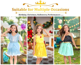 Limiroler hair crowns and earrings add delightful costume details.
