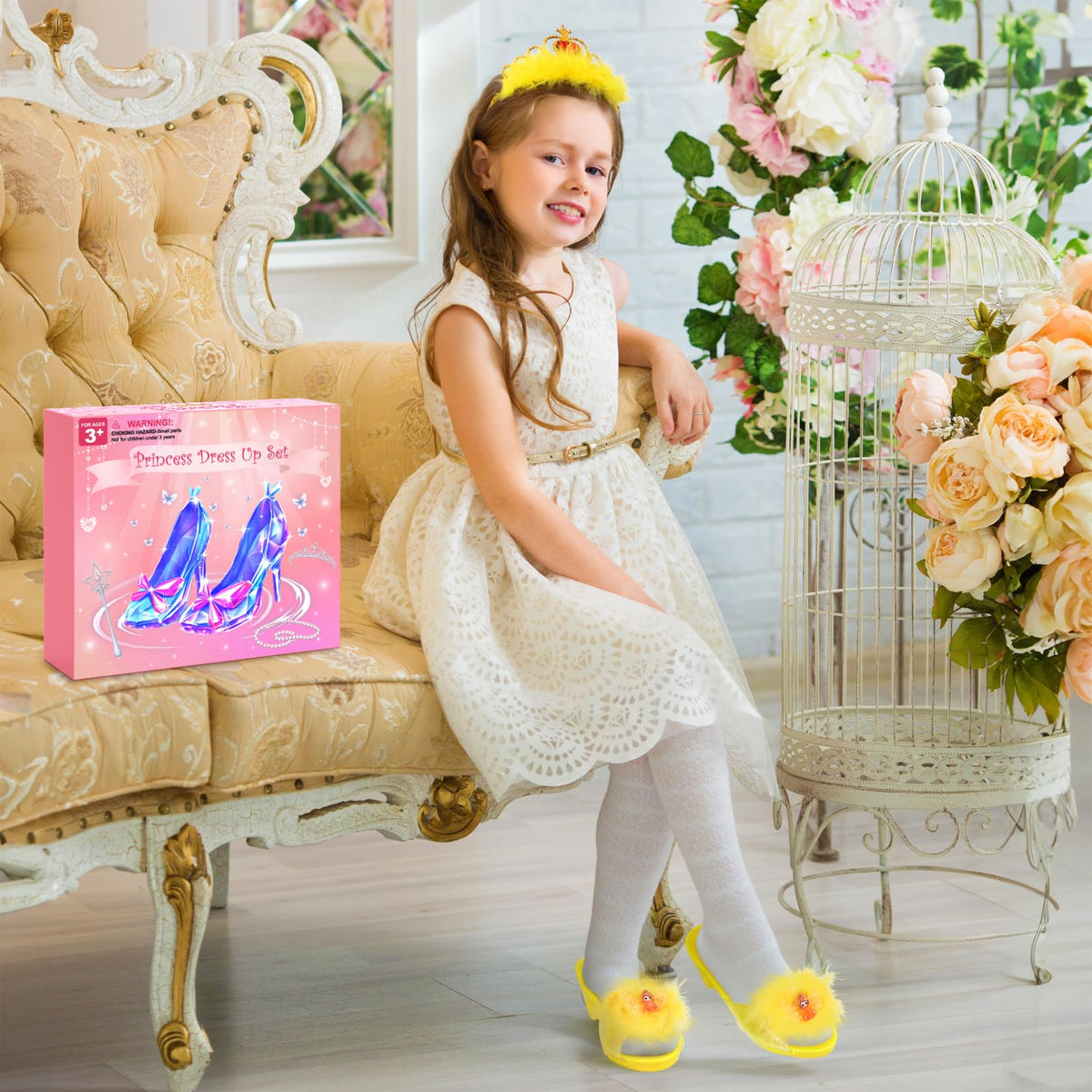 LIMIROLER princess shoes size 7.5 inches for ages 3-6