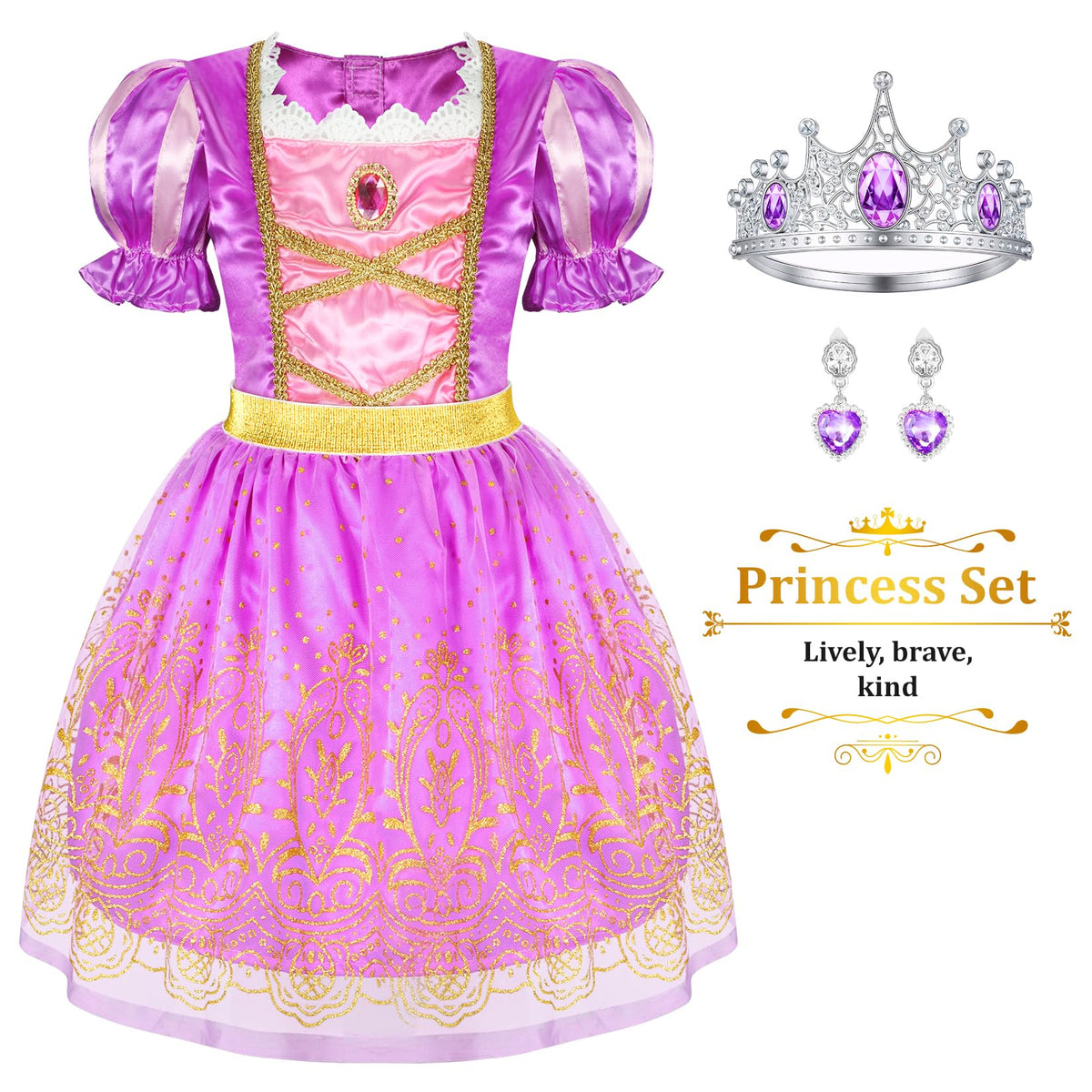 LIMIROLER Rainbow Princess Earrings complete authentic princess ensembles.