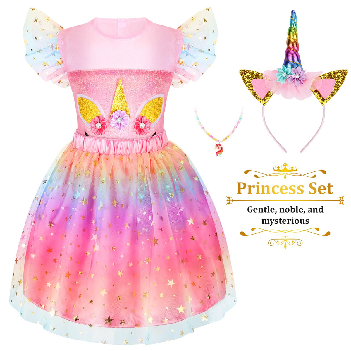 LIMIROLER Rainbow Princess Hair Hoop keeps looks polished during playtime.