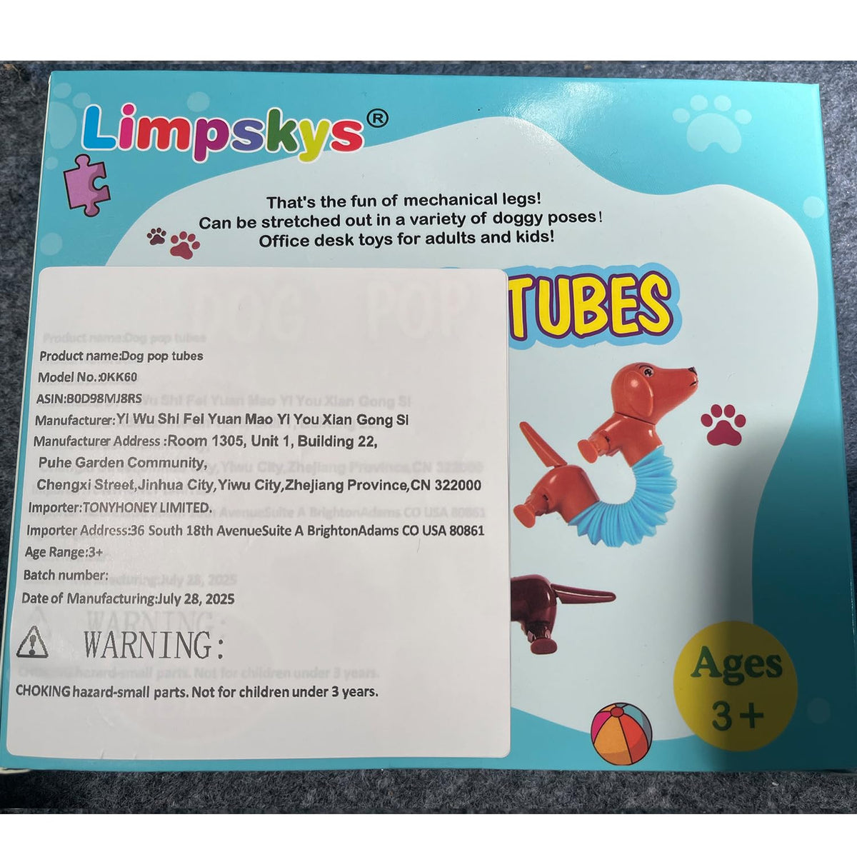 Limpskys Dog Pop Tubes compact fidget for travel and calm moments