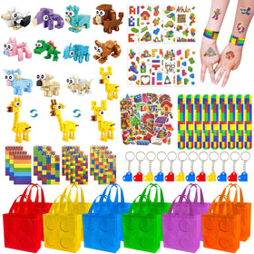 LINAYE 12-pack building blocks party favors packaging for easy setup