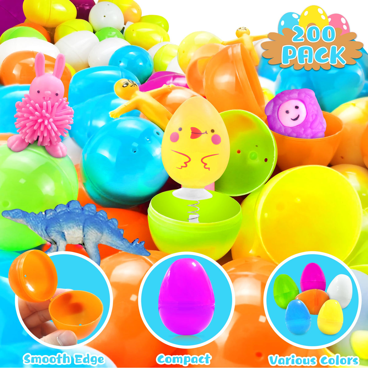 LINAYE durable eggs snap together easily for repeated Easter fun.