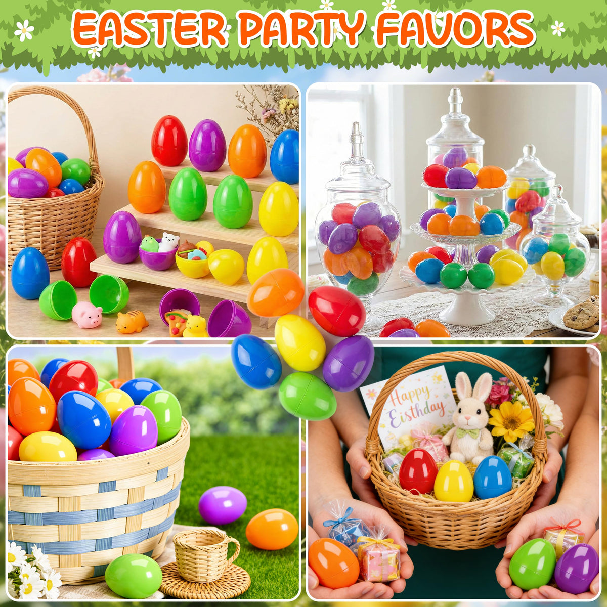 LINAYE classroom Easter decor using bulk eggs as prizes.