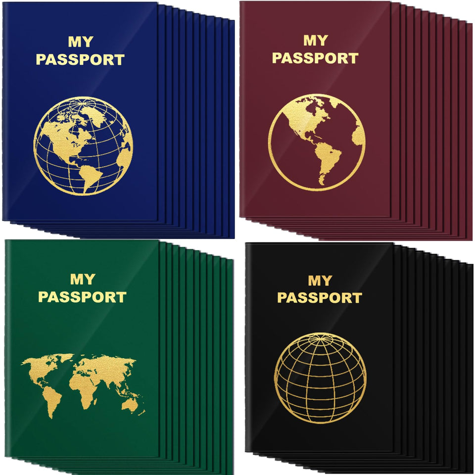 Lincia blank passport notebook front cover in red, portable travel journal.