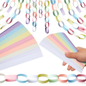 Lincia 600-sheet macaron paper chain strips for quick colorful banners