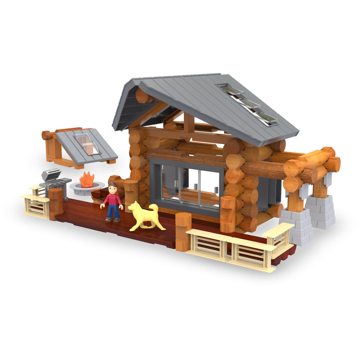 Lincoln Logs Beechwood Retreat upper-level balcony adds extra play space.
