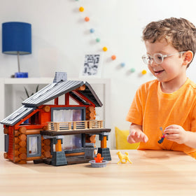 Lincoln Logs Beechwood Retreat yellow lab figure encourages friendly play.