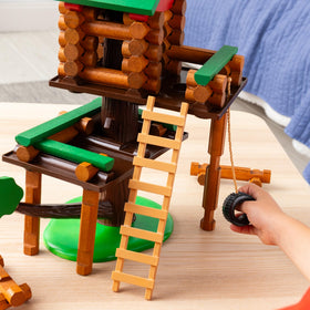 Lincoln Logs ladder and canopy components for tall, interactive play