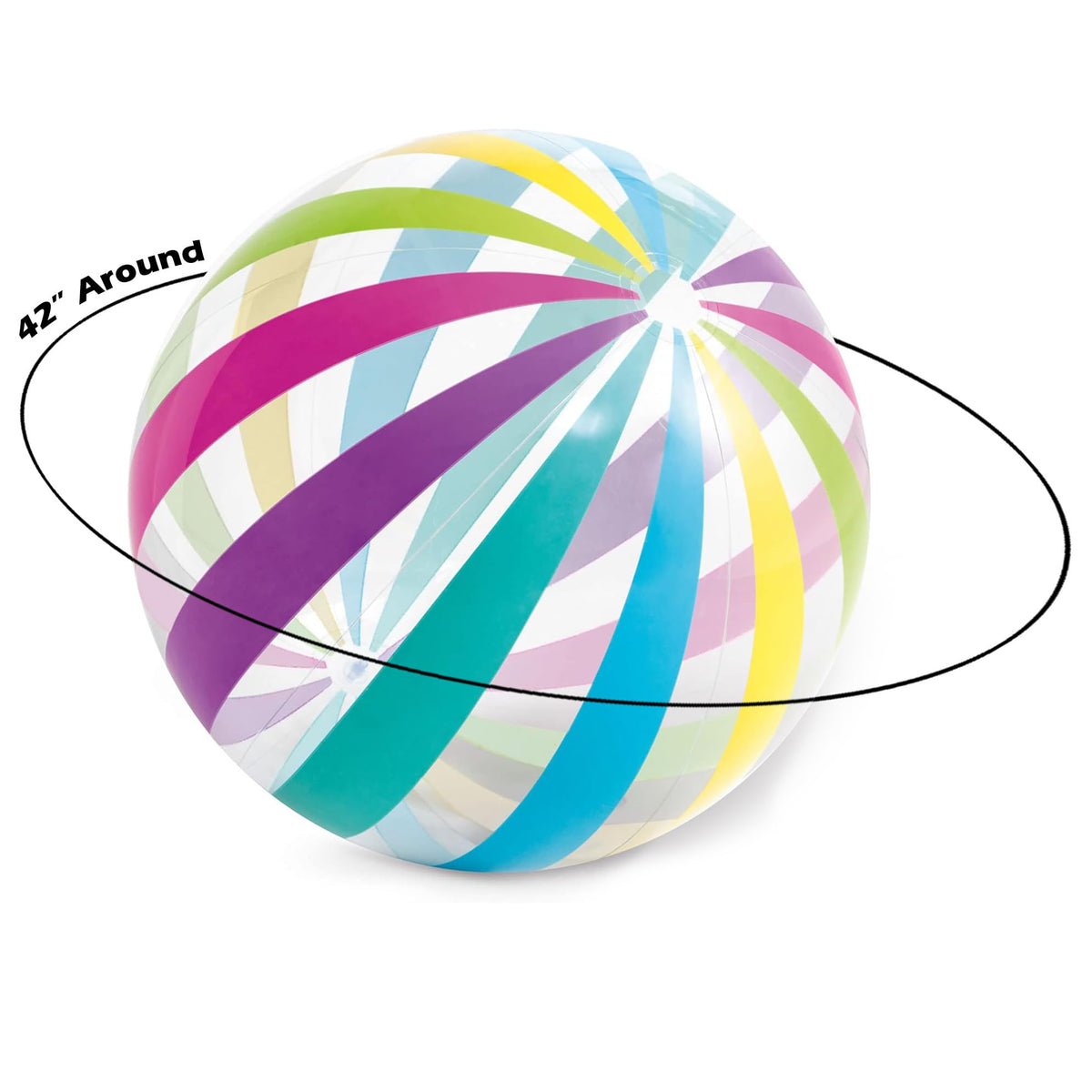 LINE42 beach ball inflation with pump for quick setup on the go.