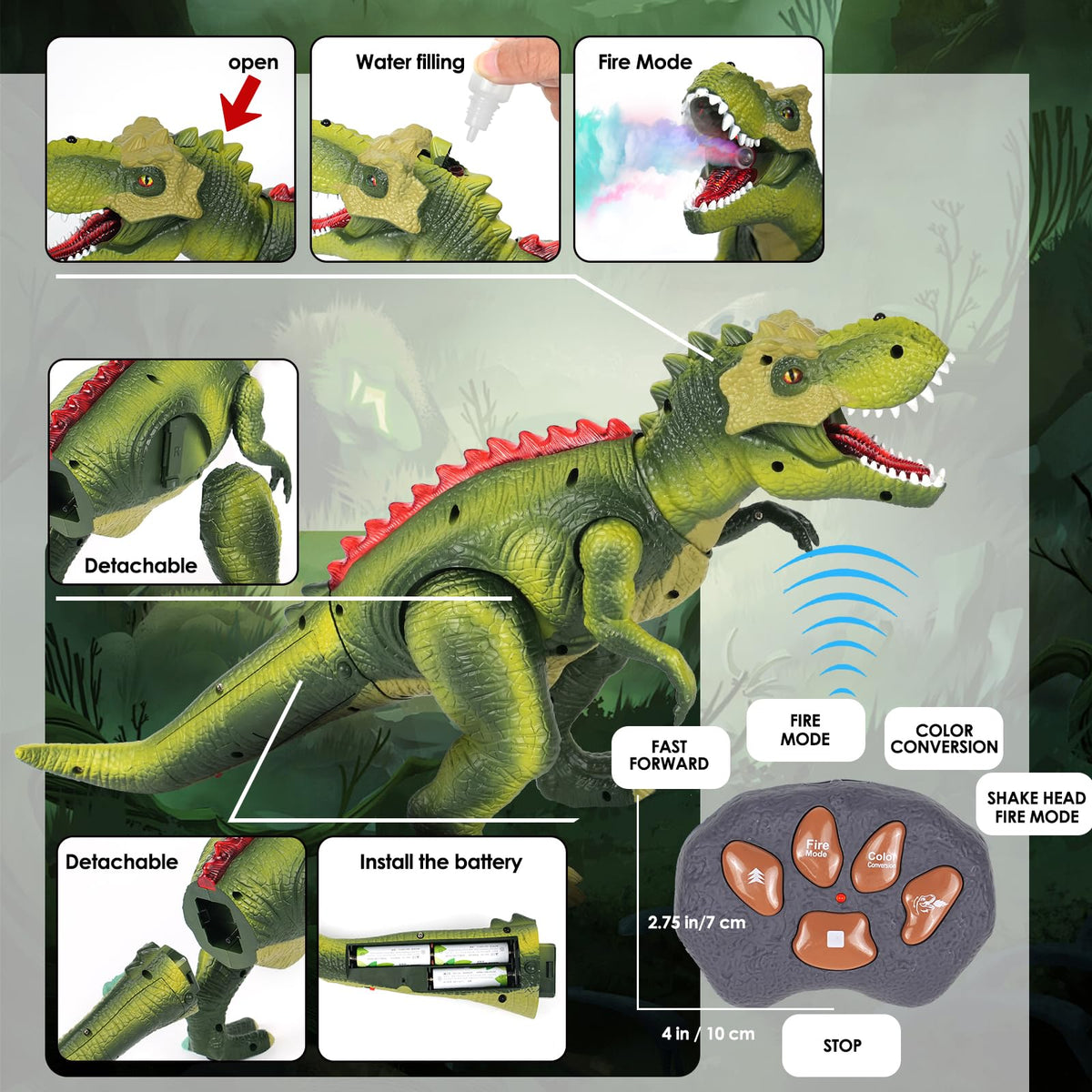 LINEQIC dinosaur 3D eyes detail enhances realism during pretend adventures.