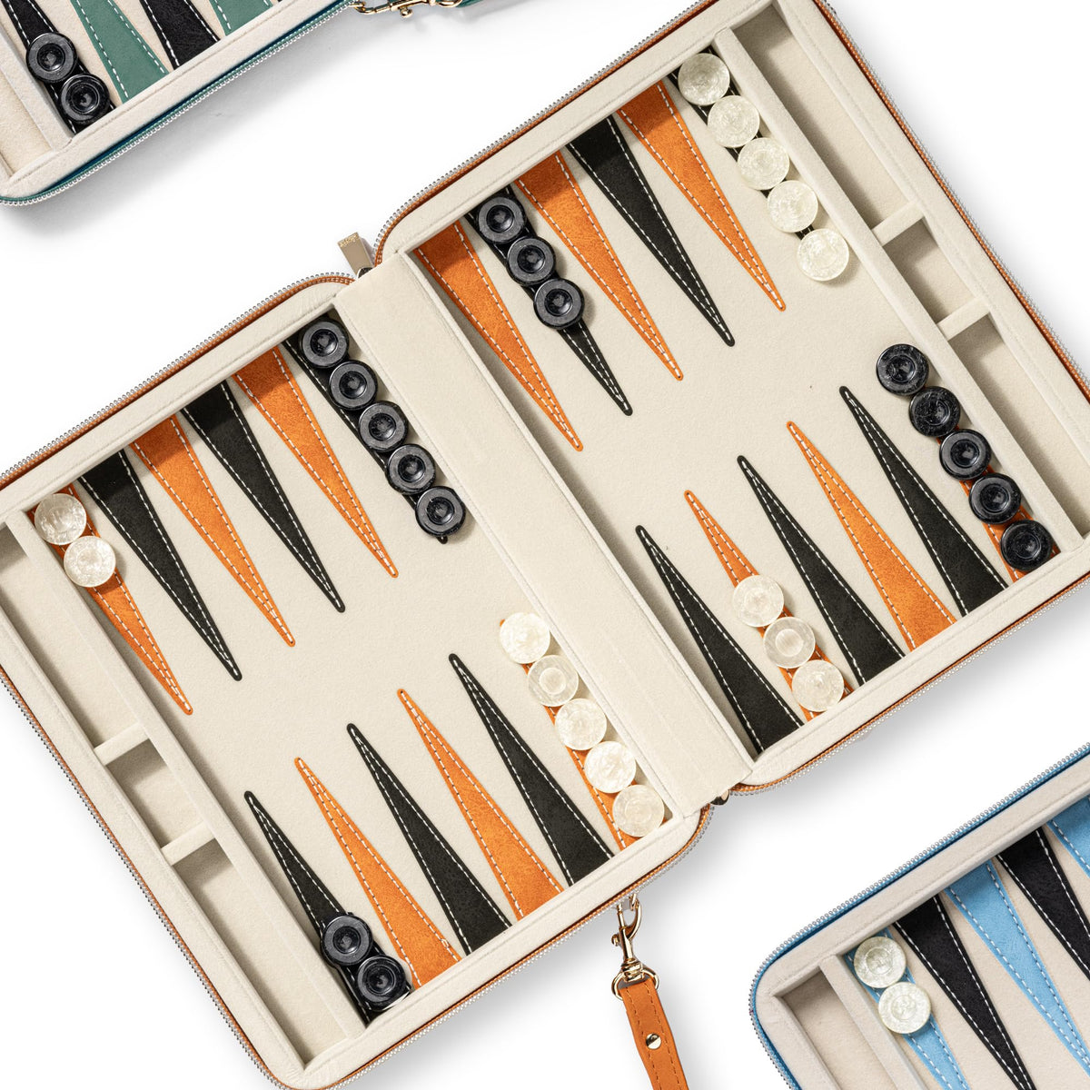 Lingle backgammon brand logo print, stylish case detail