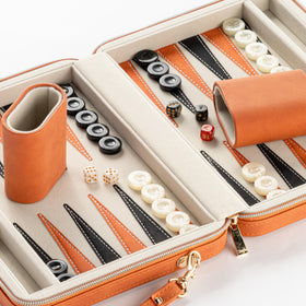 Lingle backgammon 30 faux horn chips, tactile play pieces