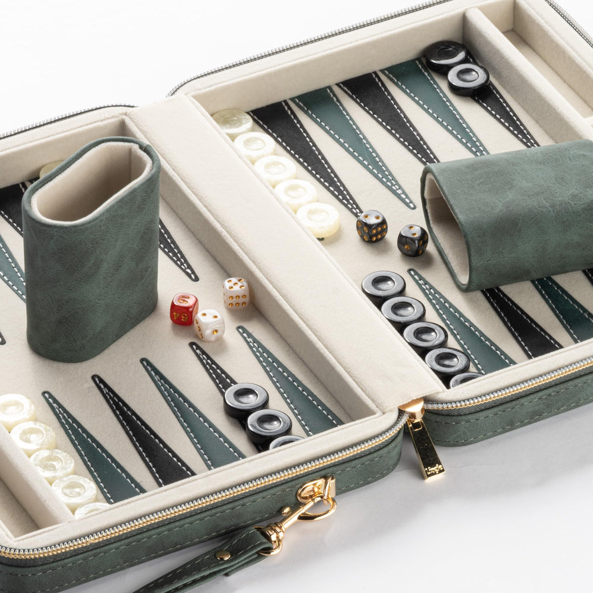 Lingle backgammon green dice ready for quick play
